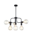 Lampy wiszące loftowe - ITALUX Kristy Wisząca 6xE27 MDM-3678/6 BK - produkt 1