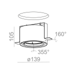 Lampy podtynkowe bezramkowe - trimless - Aqform RING 111 trimless 12V Wpust 37161-0000-T8-PH - product 2
