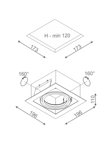 Aqform SQUARES 111x1 230V Wpust 35011-0000-U8-PH - produkt 2