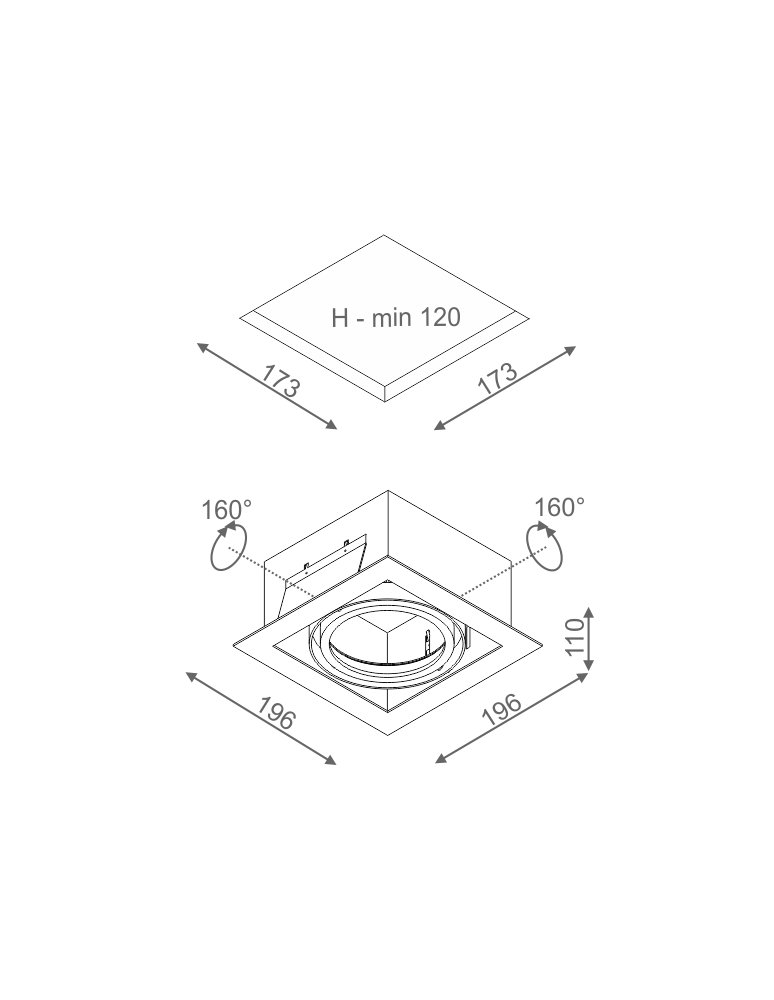 Lampy podtynkowe kwadratowe - Aqform SQUARES 111x1 230V Wpust 35011-0000-U8-PH - produkt kolory-swiatla.pl 2