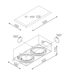 Lampy podtynkowe bezramkowe - trimless - Aqform SQUARES 111x2 trimless 230V Wpust 37512-0000-U8-PH - product 2
