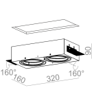 Lampy podtynkowe bezramkowe - trimless - Aqform SQUARES 111x2 12V trimless Wpust 31912-0000-T8-PH - product 2
