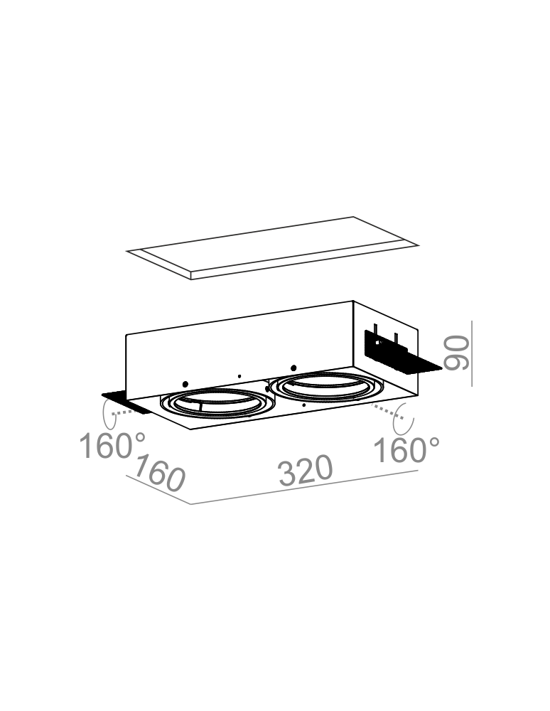 Aqform SQUARES 111x2 12V trimless Wpust 31912-0000-T8-PH