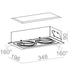 Lampy podtynkowe kwadratowe - Aqform SQUARES 111x2 12V Wpust 30612-0000-T8-PH - product 2