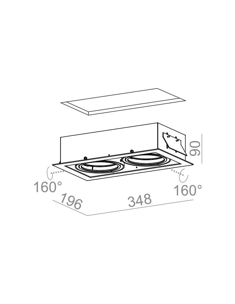 Aqform SQUARES 111x2 12V Wpust 30612-0000-T8-PH