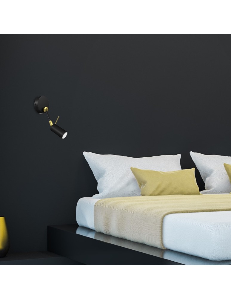 Milagro Kinkiet IRIS Black/Gold 1x mini GU10 MLP7269 Milagro Kinkiet IRIS Black/Gold 1x mini GU10 MLP7269