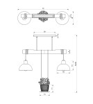 Milagro Lampa wisząca PIANTA 2xE27 MLP7998 Milagro Lampa wisząca PIANTA 2xE27 MLP7998