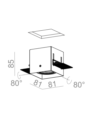 Aqform SQUARES 50x1 trimless 230V Wpust 37011-0000-U8-PH - produkt 2