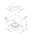 Lampy podtynkowe bezramkowe - trimless - Aqform SQUARES 50x1 12V trimless Wpust 35511-0000-T8-PH - product 2