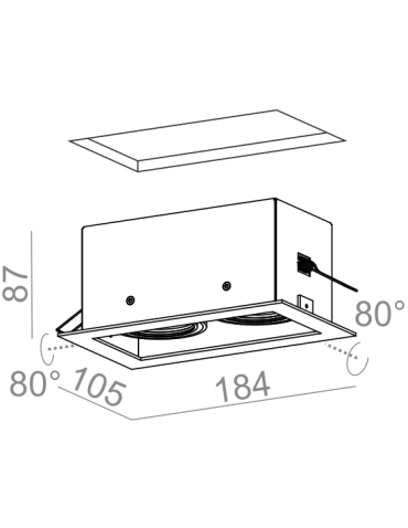 Aqform SQUARES 50x2 230V Wpust 36812-0000-U8-PH - produkt 2