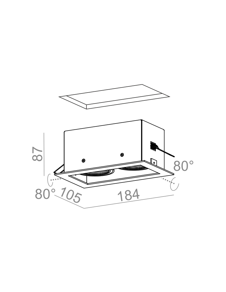 Lampy podtynkowe kwadratowe - Aqform SQUARES 50x2 230V Wpust 36812-0000-U8-PH - product kolory-swiatla.pl 2
