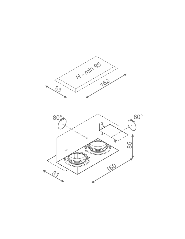 Lampy podtynkowe bezramkowe - trimless - Aqform SQUARES 50x2 12V trimless Wpust 35712-0000-T8-PH - product kolory-swiatla.pl 2