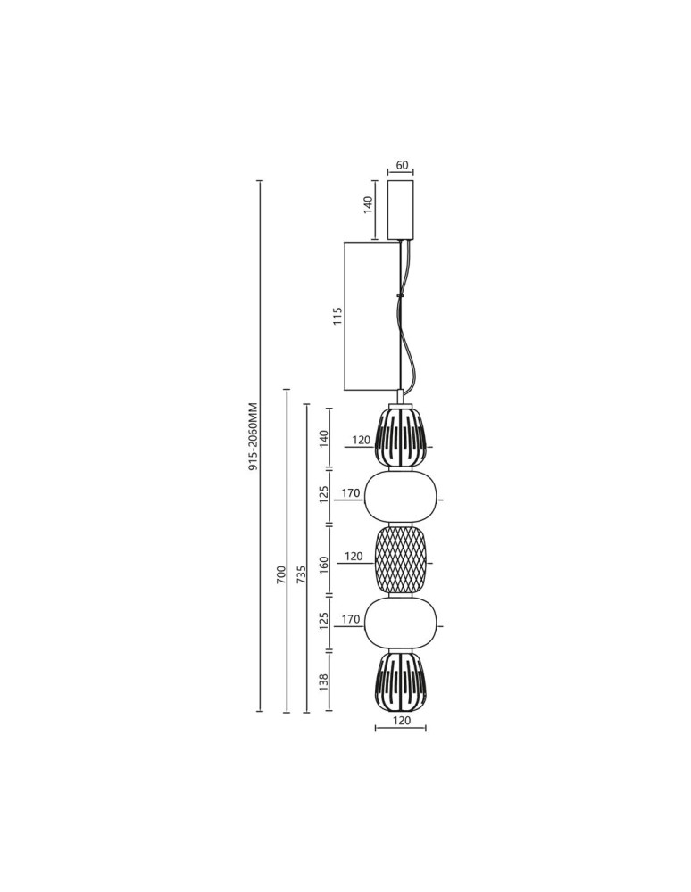 Milagro Lampa wisząca CARO SMOKED 40W LED ML0362 Milagro Lampa wisząca CARO SMOKED 40W LED ML0362