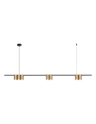 Milagro Lampa wisząca (listwa) GENESIS BLACK GOLD 7xGU10 ML0372