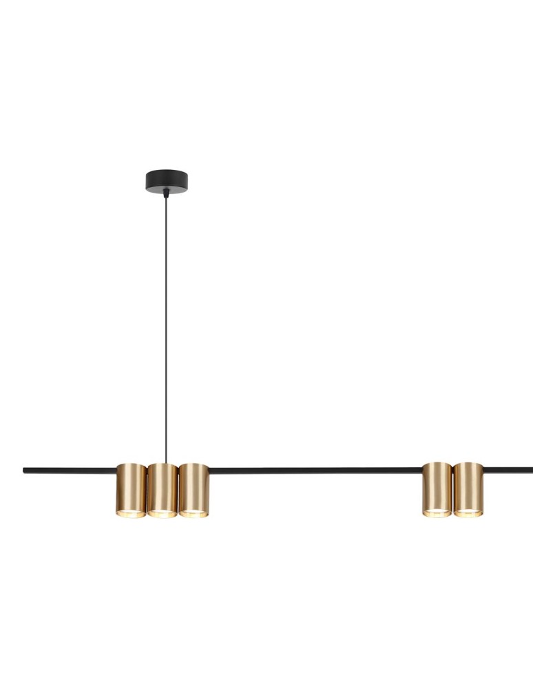 Milagro Lampa wisząca (listwa) GENESIS BLACK GOLD 7xGU10 ML0372