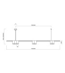 Lampy wiszące nad wyspę - Milagro Lampa wisząca (listwa) GENESIS BLACK GOLD 7xGU10 ML0372 - product 5