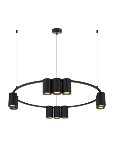 Milagro Lampa wisząca (koło) GENESIS BLACK 10xGU10 ML0373