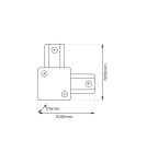 Akcesoria do szynoprzewodów 1 fazowych - Milagro Łącznik L Track Biały 1-Obwodowy ML0711 - product 2