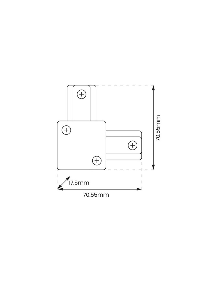 Akcesoria do szynoprzewodów 1 fazowych - Milagro Łącznik L Track Biały 1-Obwodowy ML0711 - product kolory-swiatla.pl 2