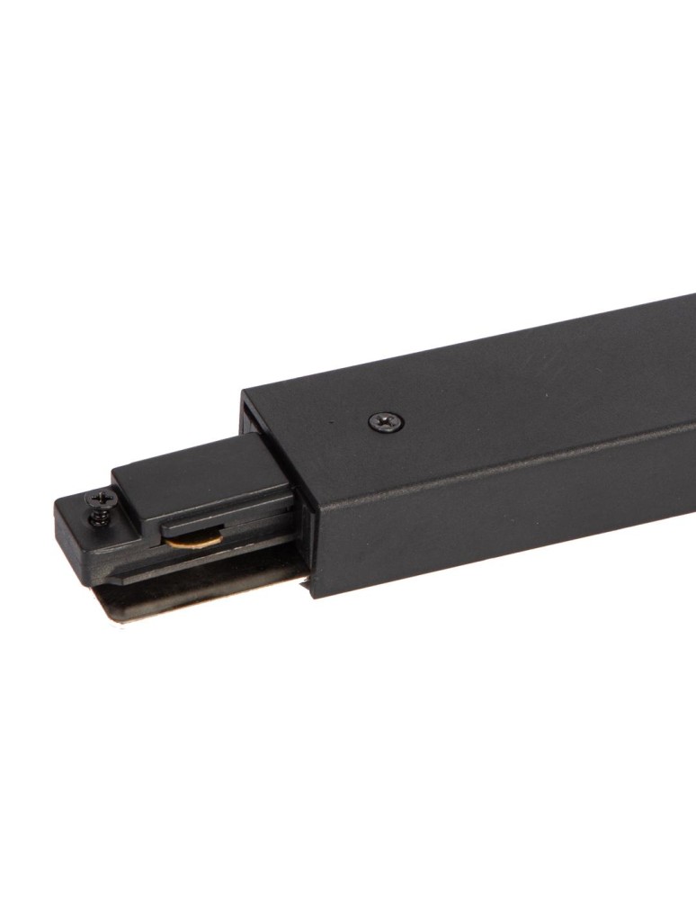 Akcesoria do szynoprzewodów 1 fazowych - Milagro Łącznik Prosty Track Czarny 1-Obwodowy + zasilanie centralne ML0714 - product kolory-swiatla.pl 2