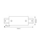 Akcesoria do szynoprzewodów 1 fazowych - Milagro Łącznik Prosty Track Czarny 1-Obwodowy + zasilanie centralne ML0714 - product 3