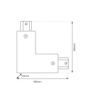 Akcesoria do szynoprzewodów 1 fazowych - Milagro Łącznik L Track Czarny 1-Obwodowy + zasilanie centralne ML0716 - product 2