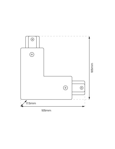 Milagro Łącznik L Track Czarny 1-Obwodowy + zasilanie centralne ML0716 - product 2