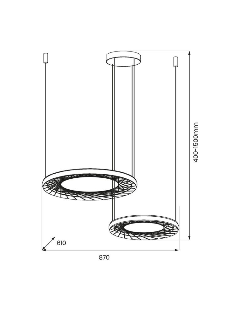 Milagro Lampa wisząca NEST 77W LED 61+41cm ML0525 Milagro Lampa wisząca NEST 77W LED 61+41cm ML0525