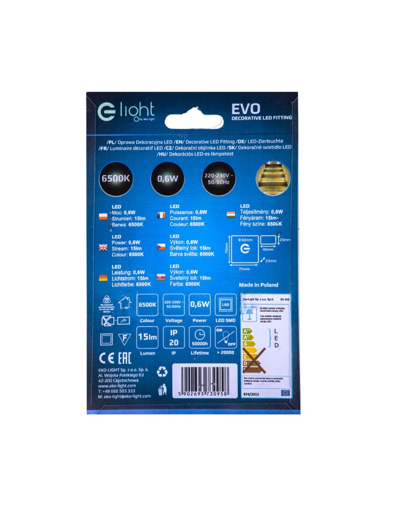 Eko-Light EVO Barwa Zimna 6500K EKS0958 Eko-Light EVO Barwa Zimna 6500K EKS0958