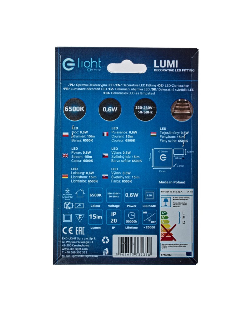 Eko-Light LUMI Barwa Zimna 6500K EKS2358 Eko-Light LUMI Barwa Zimna 6500K EKS2358