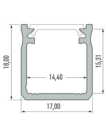 Eko-Light PROFIL ALUMINIOWY SREBRNY TYP Y 1m + KLOSZ MLECZNY EKPR6542 - produkt 2