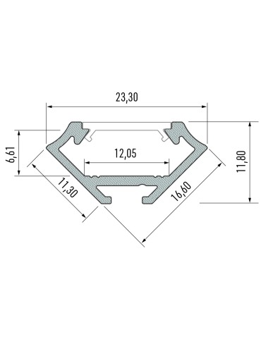 Eko-Light PROFIL ALUMINIOWY NAROŻNY SREBRNY TYP C 1m + KLOSZ MLECZNY EKPR6511 - produkt 2