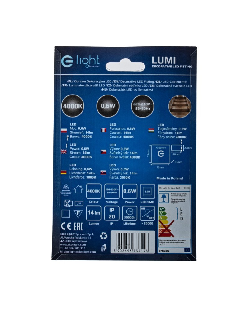 Eko-Light LUMI Barwa Neutralna 4000K EKS6158