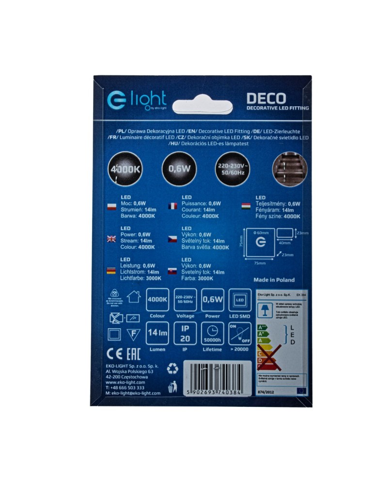 Eko-Light DECO Barwa Neutralna 4000K EKS0384 Eko-Light DECO Barwa Neutralna 4000K EKS0384