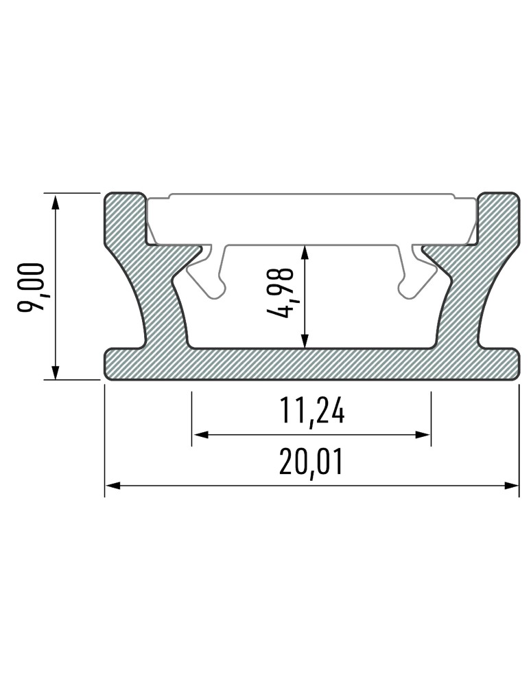 Eko-Light PROFIL ALUMINIOWY SREBRNY TYP T 2m + KLOSZ MLECZNY EKPR5381 Eko-Light PROFIL ALUMINIOWY SREBRNY TYP T 2m + KLOSZ MLECZNY EKPR5381
