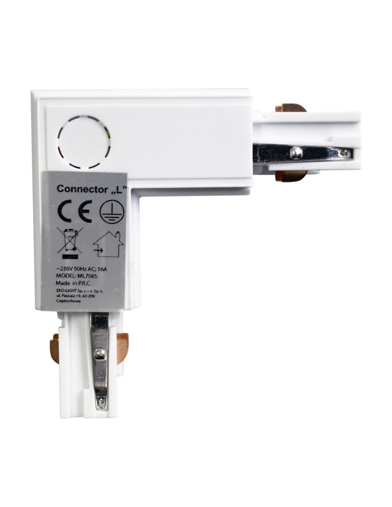 Eko-Light Łącznik Lampy Track Light Biały 3-obwodowy Typ: LD ML7085