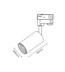 Lampy do szynoprzewodów 3 fazowych - Eko-Light Track Spot Pipe Biały 1xGU10 3-obwodowy ML7678 - product 2