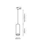 Eko-Light Pipe Track Pendant Light Black 1xGU10 ML7681 Eko-Light Pipe Track Pendant Light Black 1xGU10 ML7681