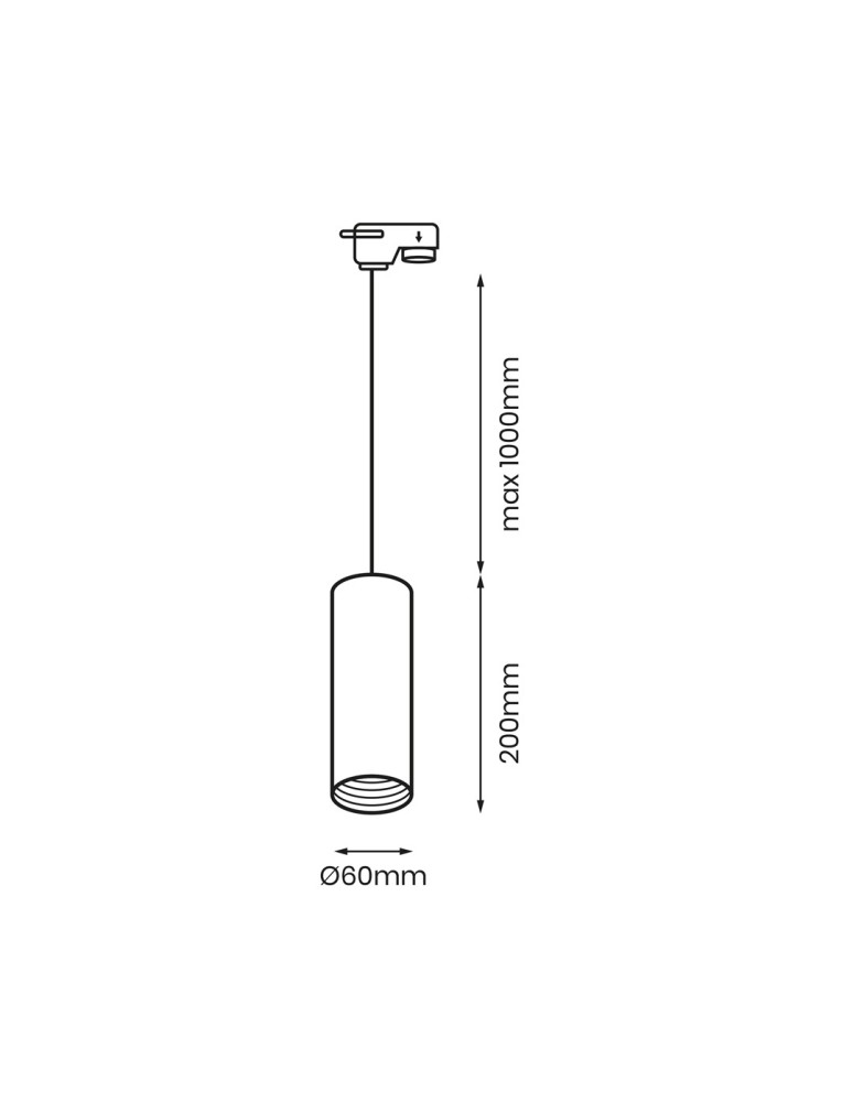 Eko-Light Pipe Track Pendant Light Black 1xGU10 ML7681 Eko-Light Pipe Track Pendant Light Black 1xGU10 ML7681