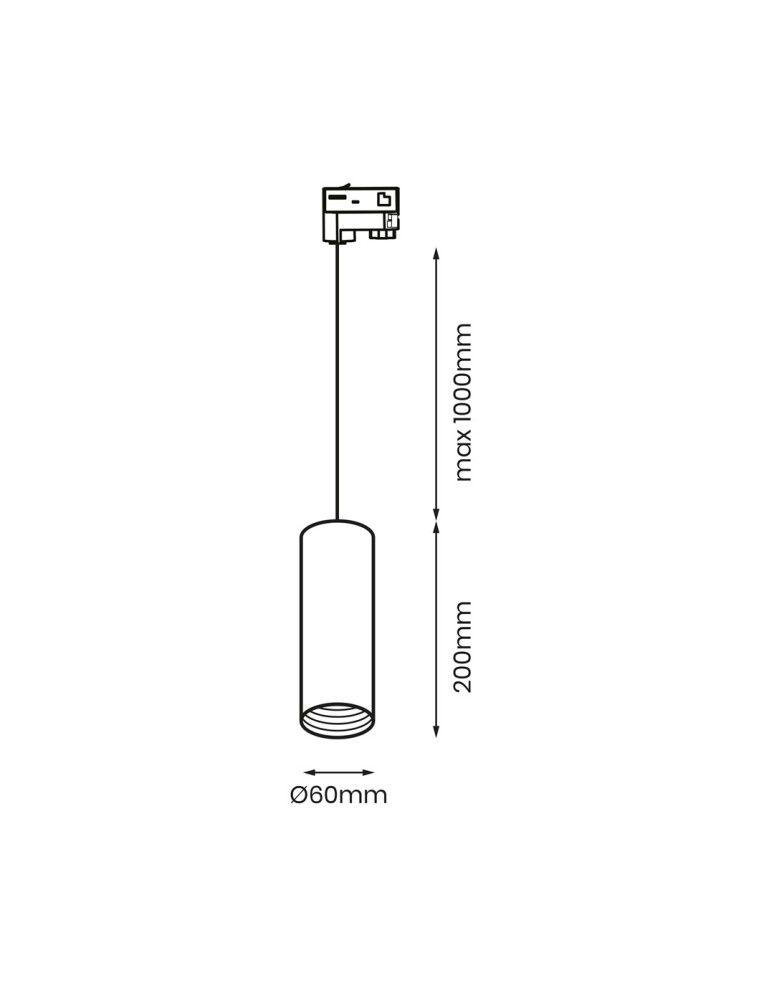 Lampy do szynoprzewodów 3 fazowych - Eko-Light Oprawa Pipe Track Zwis Czarny 1xGU10 3-obwodowy ML7683 - product kolory-swiatla.pl 3