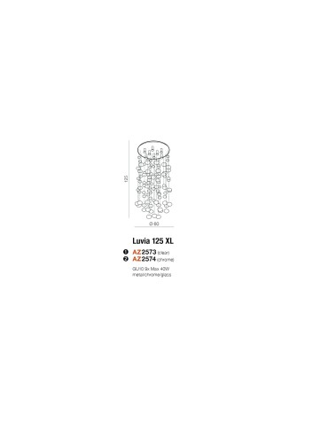 Azzardo LUVIA XL CHROME 9xGU10 Sufitowa/Wisząca Chrom AZ2574 - produkt 2