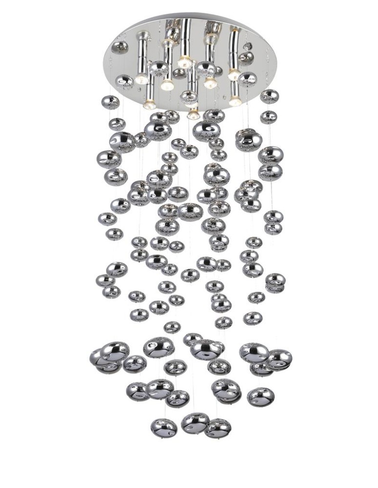 Lampy sufitowe glamour - Azzardo LUVIA XL CHROME 9xGU10 Sufitowa/Wisząca Chrom AZ2574 - product kolory-swiatla.pl 3
