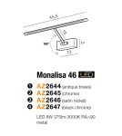 Kinkiety nad obraz - Azzardo MONALISA 46 ANTIQUE 1xLED Ścienna Chrom AZ2644 - produkt 4