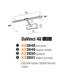 Kinkiety nad obraz - Azzardo DAVINCI 48 GOLDEN 1xLED Ścienna Złoty AZ2650 - produkt 3
