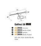 Kinkiety nad obraz - Azzardo DAVINCI 58 CHROME 1xLED Ścienna Chrom AZ2652 - produkt 5