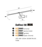 Kinkiety nad obraz - Azzardo DAVINCI 90 SANDY NICKEL 1xLED Ścienna Nikiel Piaskowany AZ2661 - produkt 5