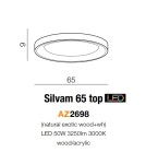 Plafony okrągłe - Azzardo SILVAM 65 TOP 1xLED Sufitowa Drewno/Biały AZ2698 - product 3