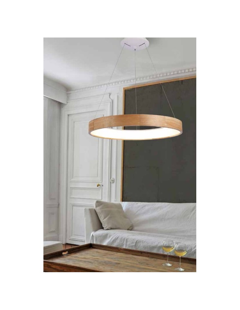 Lampy wiszące LED - Azzardo SILVAM 65 PENDANT 1xLED Wisząca Drewno/Biały AZ2699 - product kolory-swiatla.pl 2