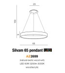 Lampy wiszące LED - Azzardo SILVAM 65 PENDANT 1xLED Wisząca Drewno/Biały AZ2699 - product 3