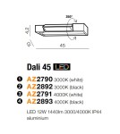 Kinkiety łazienkowe - Azzardo DALI 45 4000K WHITE 1xLED Ścienna Biały IP44 AZ2791 - produkt 4